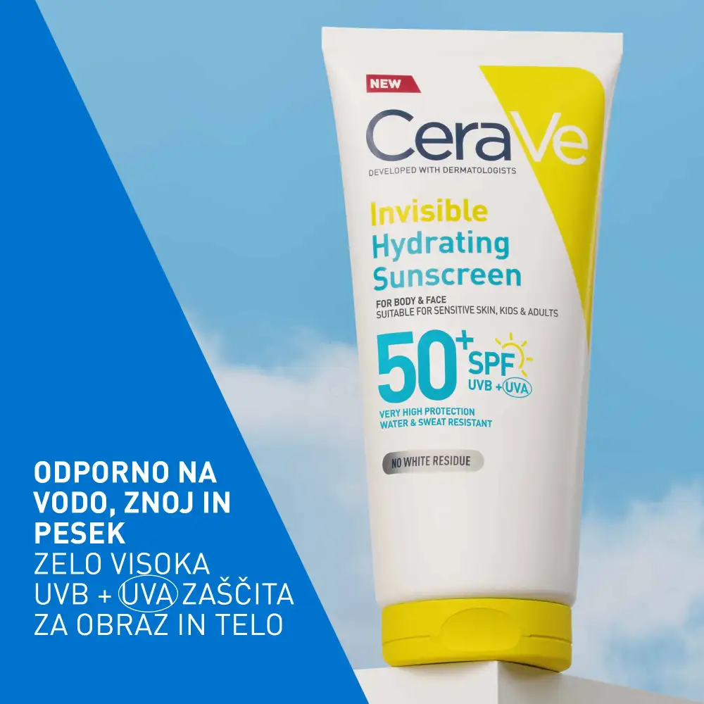 CeraVe Sun, nevidni losjon za zaščito pred soncem - ZF50+ (177 ml)